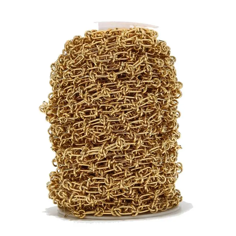 

1 метр, цепочка из нержавеющей стали золотого цвета с массивным узлом, сделай сам, мужское ожерелье ручной работы, браслет, цепи, поставки, оптовая продажа, не выцветает