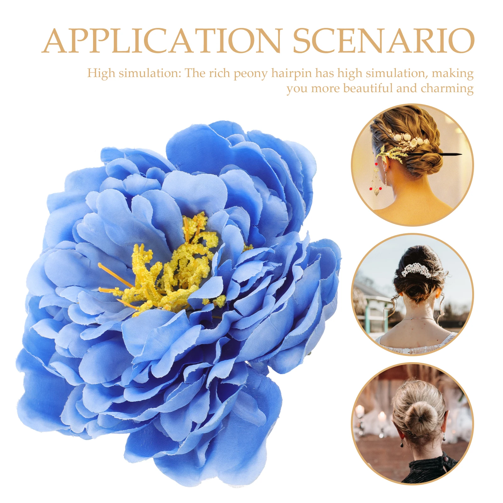 

Wedding Hair Accessories for Women Simulated Peony Clip Bridal Barrette Hairpin Miss