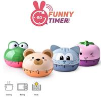 Mechanical Kitchen Timer with Cartoon Animal Pattern, Cooking Alarm Clock, Stimulating Countdown Timer, Conference Room Timer
