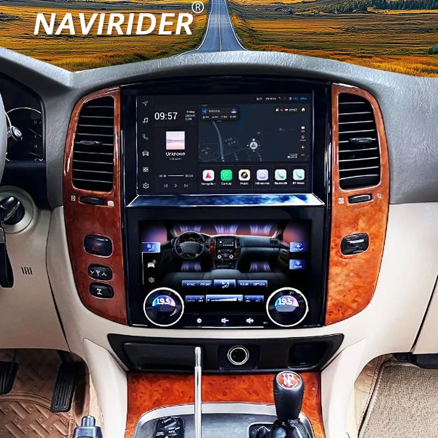 

10-дюймовый экран CarPlay Android 13 Автомобильный радиоприемник для Toyota Land Cruiser 100 LC100 для Lexus LX470 2002-2007 Плеер Стерео Unit 2 din