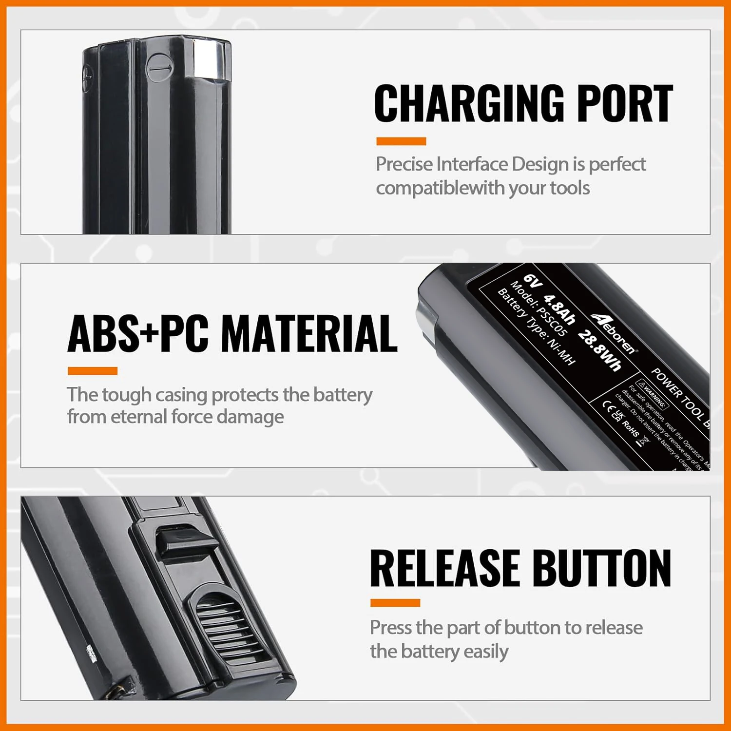 VANON 1/2/4 paquete 404717 6V 4.8Ah NI-MH batería de repuesto para Paslode B20544E 404400 900420 900600 902000 B20720 herramientas pin de batería