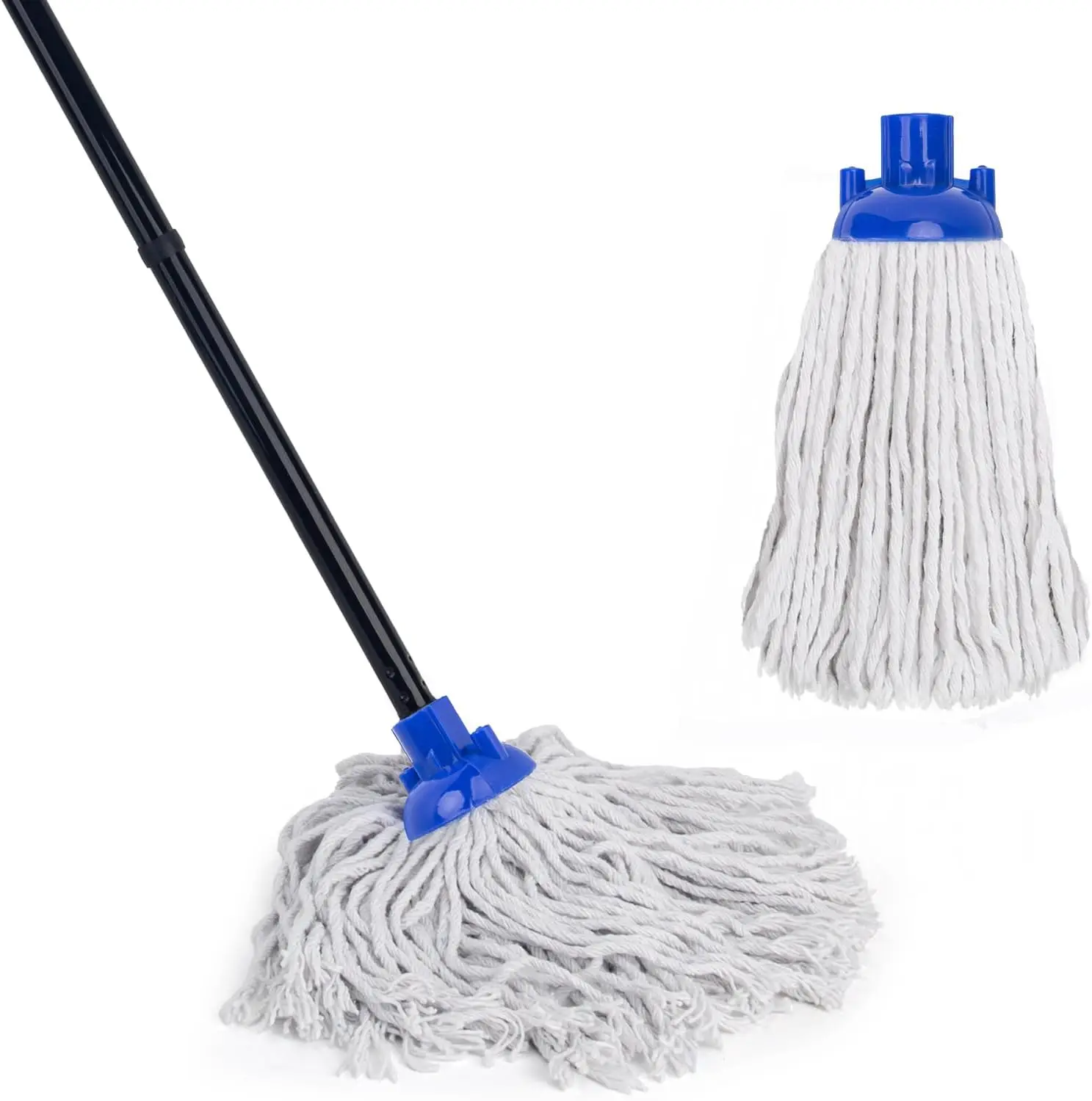 

Mop for Floor Cleaning,2 Pcs Cotton String Wet Mops Replacement Head Refill Compatible with Microfiber Cloth Mop & 0.8" Diameter