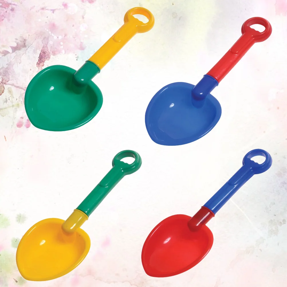 4 pezzi PP Sand Scoop Beach Toy Sand Toy Leggero colore brillante per bambini (giallo, rosso, verde, blu)