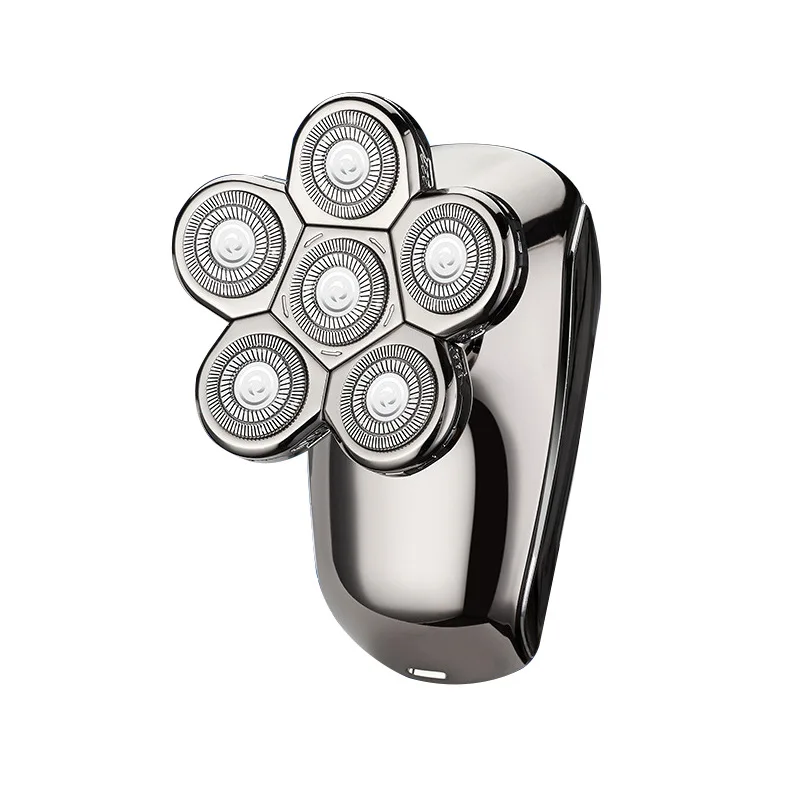 

Водонепроницаемая перезаряжаемая бритва с цифровым дисплеем, самоскобрящаяся машинка для стрижки волос на все тело, шесть режущих головок для бритья, нержавеющая сталь