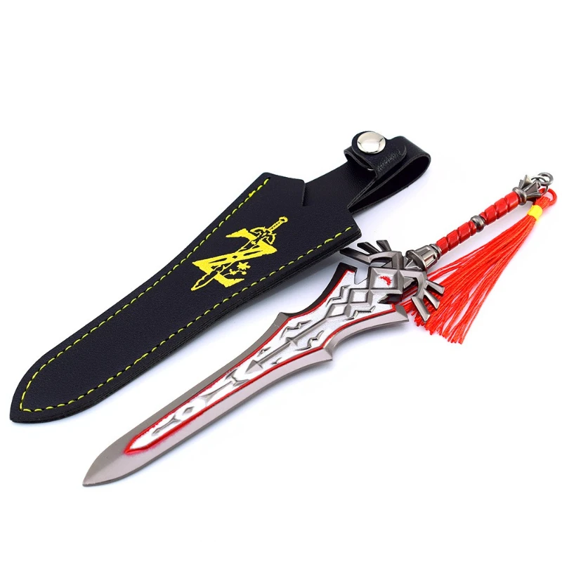 Épée de la garde royale périphérique de jeu Zeldaa, 20cm/7,87 pouces, arme en métal, ornement artisanal, couverture en cuir, jouet pour cadeaux d'anniversaire pour garçons