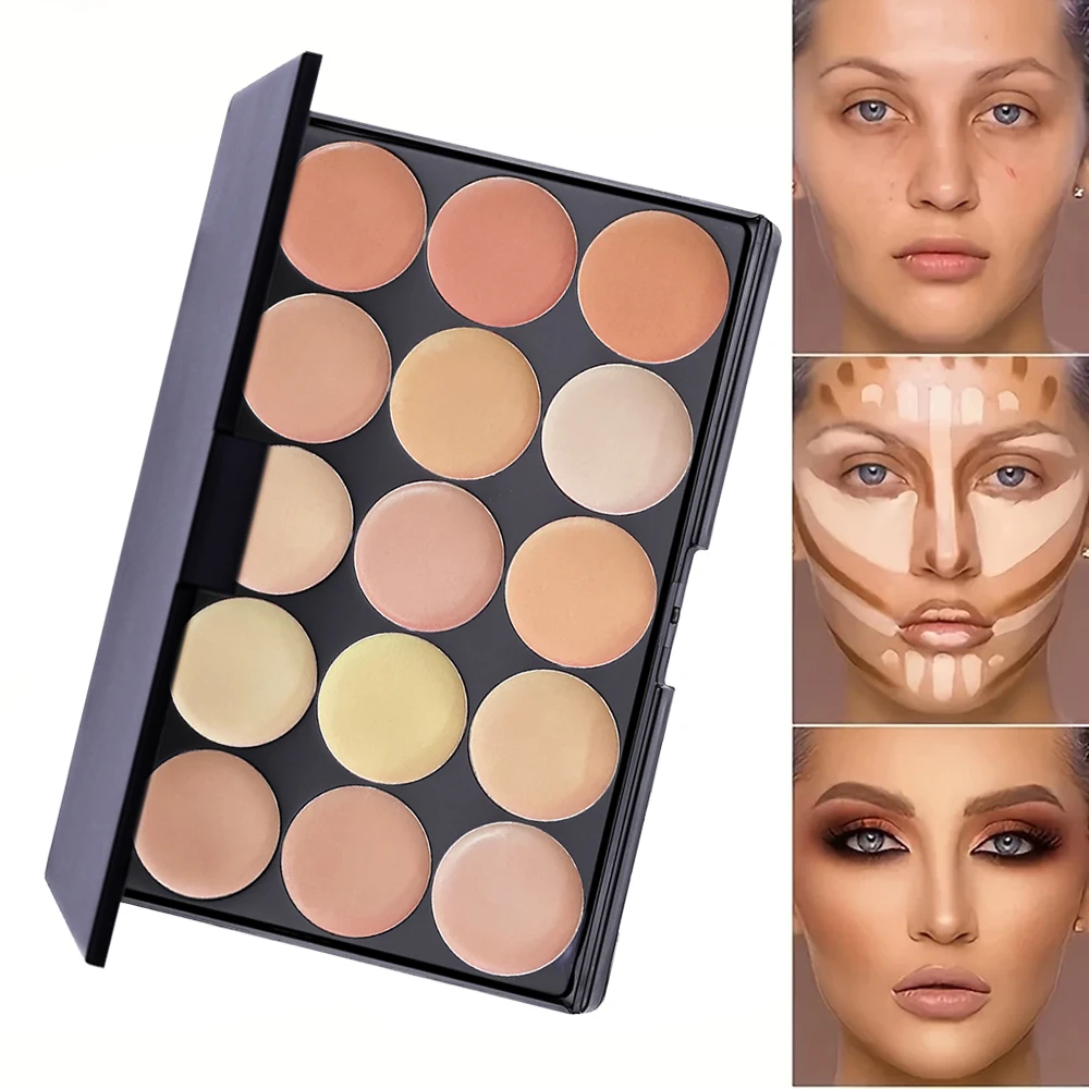 POPFEEL 15色コンターパレット - 多用途ハイライト、輪郭形成、コンシーラーキットで完璧な肌を実現 - 2色オプションあり