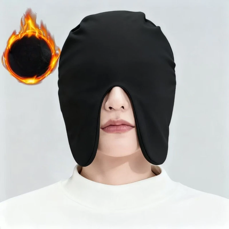 قبعة نوم مخملية حرارية مزدوجة الجوانب للشتاء مقاومة للرياح تحجب الضوء قبعة نوم دافئة لتخفيف الصداع للجنسين أغطية رأس ليلية
