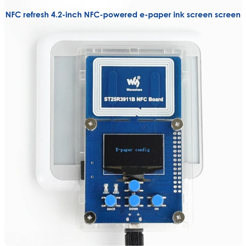 

Waveshare ST25R3911B NFC Development Board Supports Multiple NFC Protocols ST25R3911B NFC Reader Onboard 1.3-Inch OLED+Shell