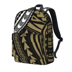 Polynesian Tribal Printed Backpack Traditional Hand Drawn Travel Backpacks Youth Fashion School Bags High Quality Big Rucksack