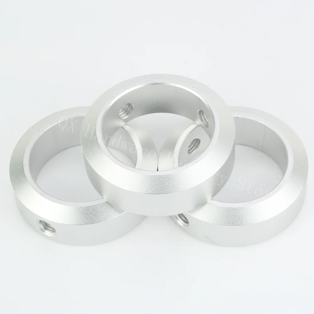 Smooth Body Aluminum Alloy Clear Anodize Shaft Collar with Set Screws for Axial Orientation Positioning