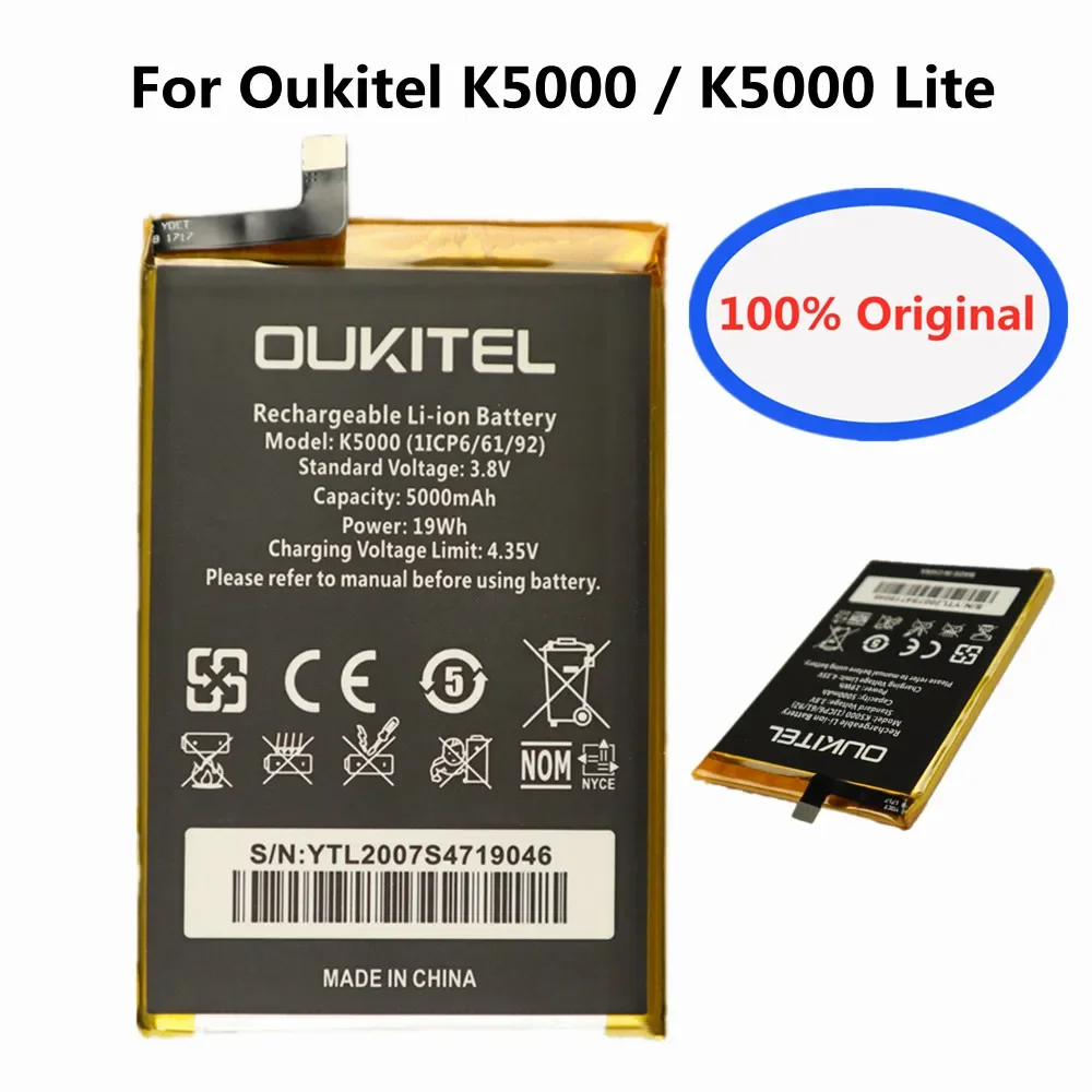 New Original 5000Ah K5000 Battery For Oukitel K5000 K 5000 Phone High-quality Rechargable Li-ion Built-in Battery Bateria