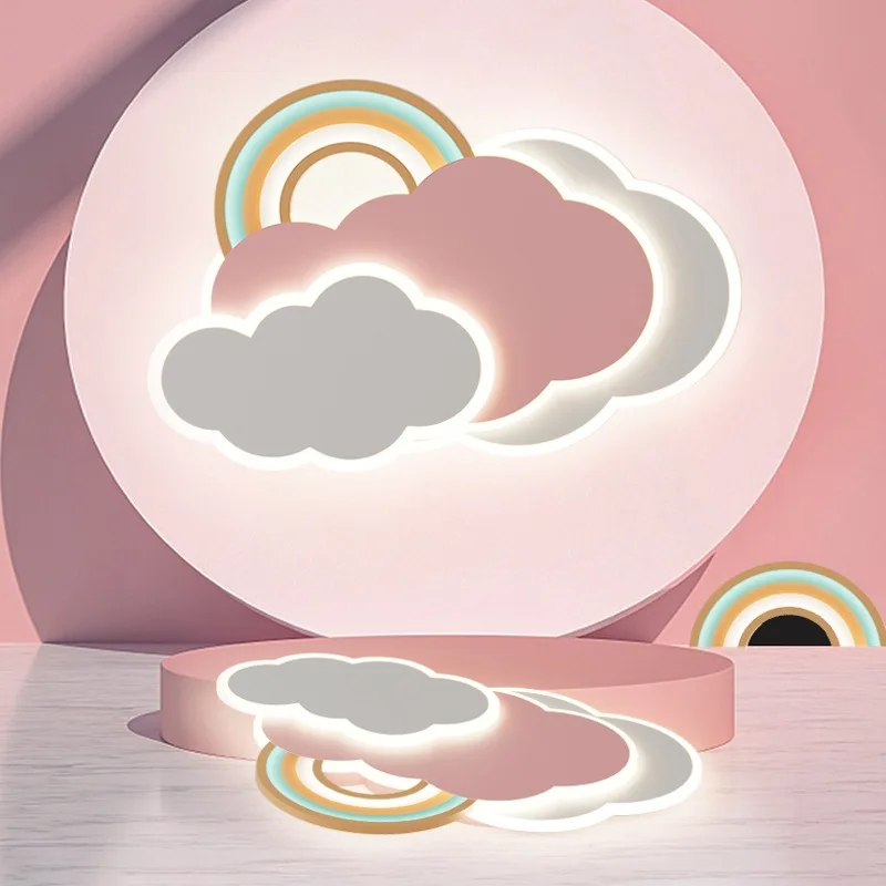 Colorful Cloud Ceiling Lamps Warm Romantic Children\'s Room Decor Light LED Nordic Creative Boys Girls Bedroom Ceiling Lights