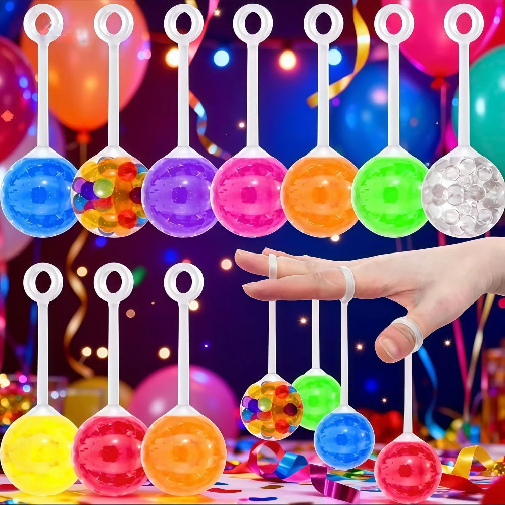 Bolas para saltar con cuentas de agua para dedo, 6-18 Uds., fiesta de cumpleaños, Carnaval, premios escolares de Pascua, caja del Tesoro, rellenos de piñata, paquete de regalo divertido