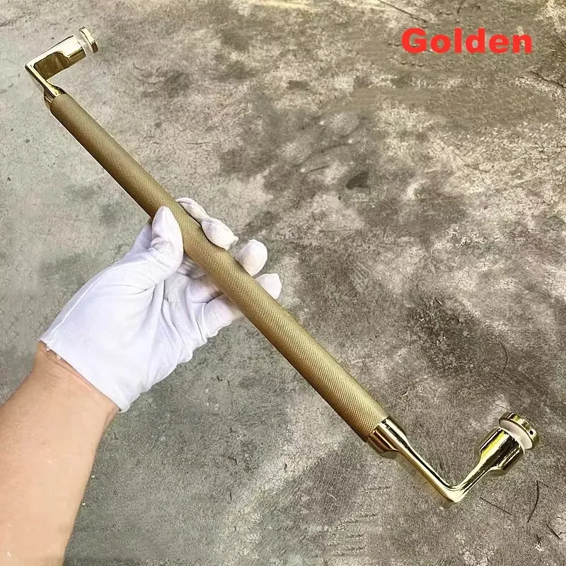 Dual Tone 304 Stainless Steel Pull Handle, 440 Hole Pitch for Bathroom Sliding Glass Door