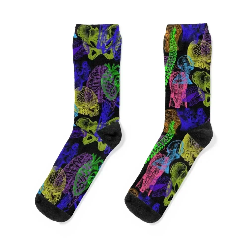 

neon vintage anatomy Socks winter Sports cartoon anti slip football Man Socks Women's