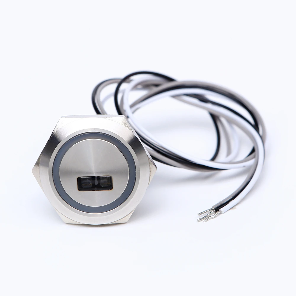 

ELEWIND 19-миллиметровое бесконтактное сенсорное кольцо с подсветкой из металла из нержавеющей стали с проводом 30 см, 12 В постоянного тока