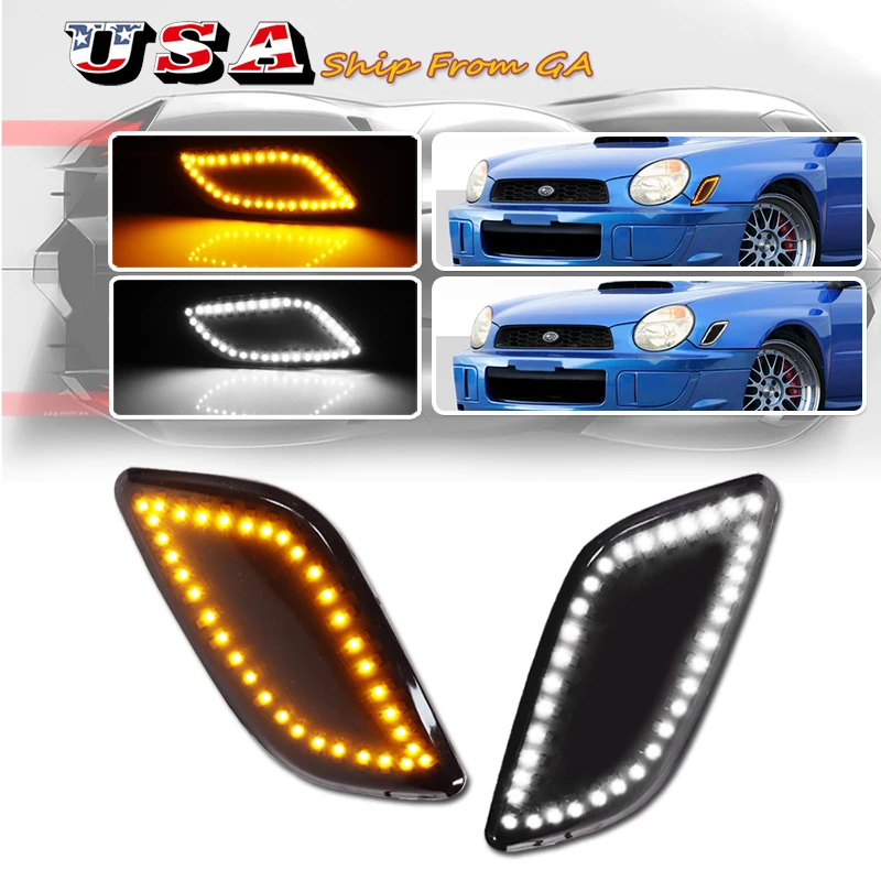

Для Subaru Impreza RS/TS/WRX передний боковой габаритный фонарь, угловые лампы, янтарные указатели поворота, белый DRL 2002-2003