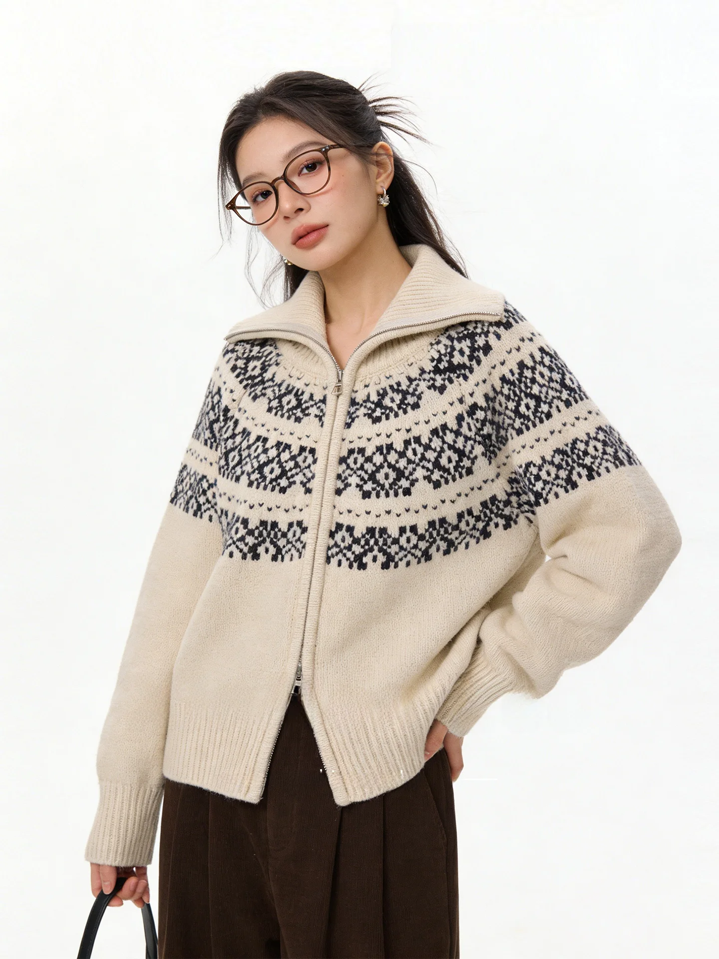 

American Retro Knitted Cardigan Floral Embroidery Stand Collar Slim Fit Winter New Sle Aosphere Sweater ort Jaet for ...