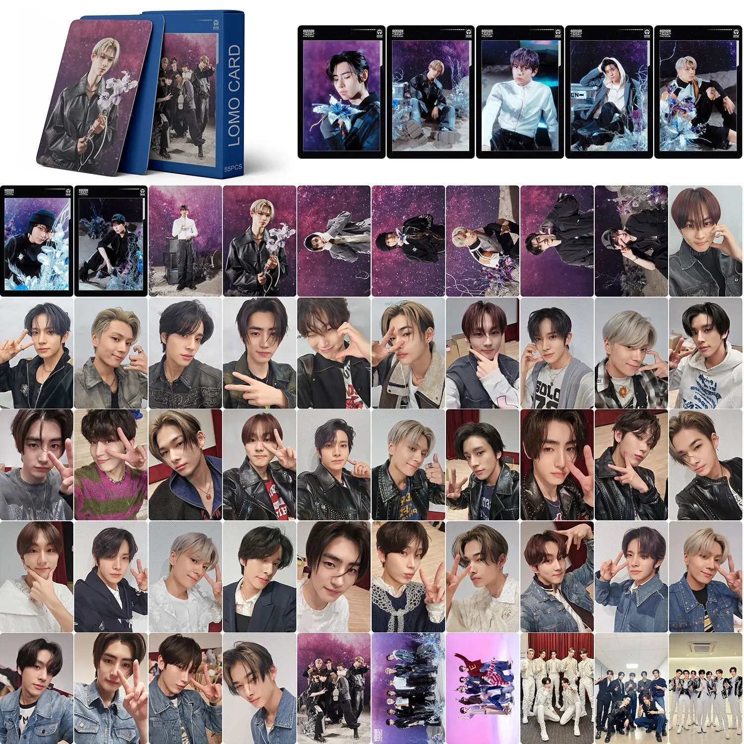 55Pcs/Set Kpop Group 2024 GGU PACKAGE New Album Lomo E Photocards JUNGWON JAY Photo Cards