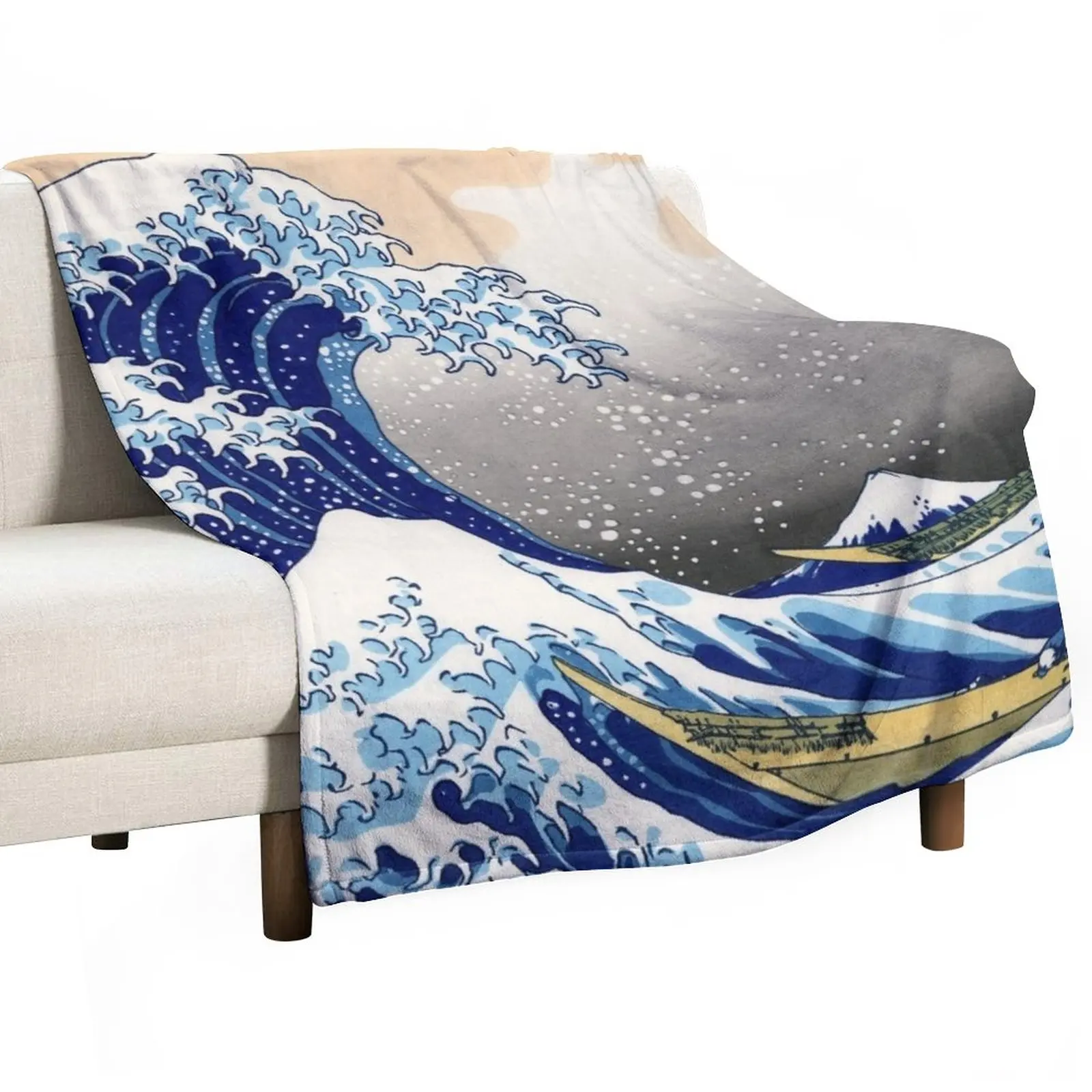 

The Great Wave off Kanagawa by Katsushika Hokusai Throw Blanket Plush Hair Blankets