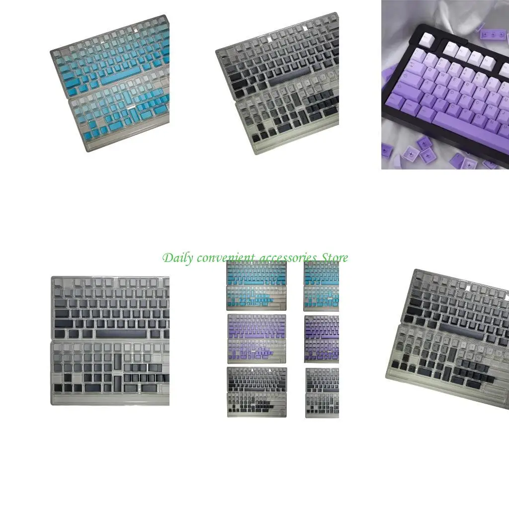 

97QB 125Keys Dye Sublimation Top/Side Printed PBT Keycap Original Height Gradients Color KeyCaps for 60 75% 104 108