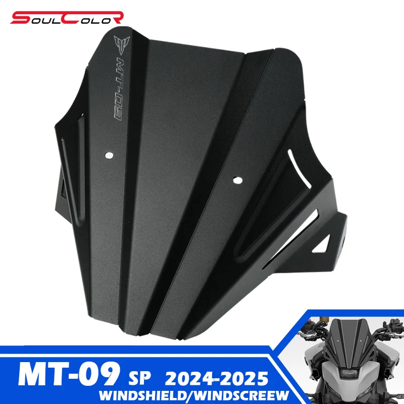Motorcycle Black Windshield Matel Sport Windscreen Visor Fits For MT-09 2024 2025 mt09 SP Y-AMT 24-25 MT09 y-amt GEN4