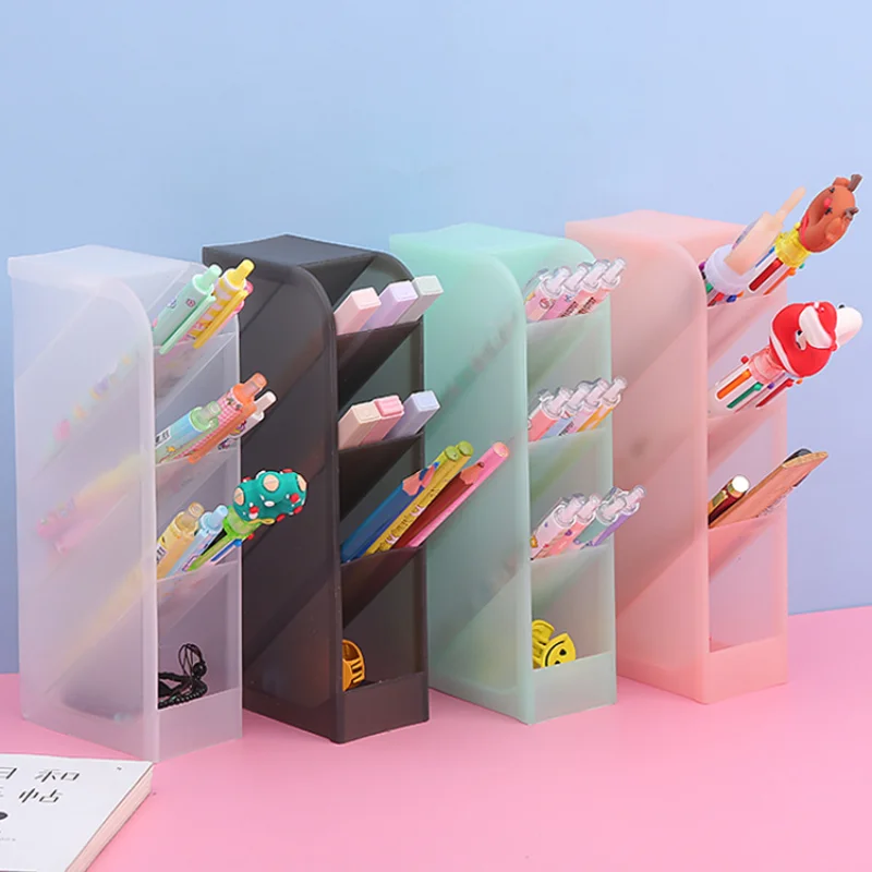 Creative Cute Desk Pen Holder Organizer Storage Box School Office Stationery Gift
