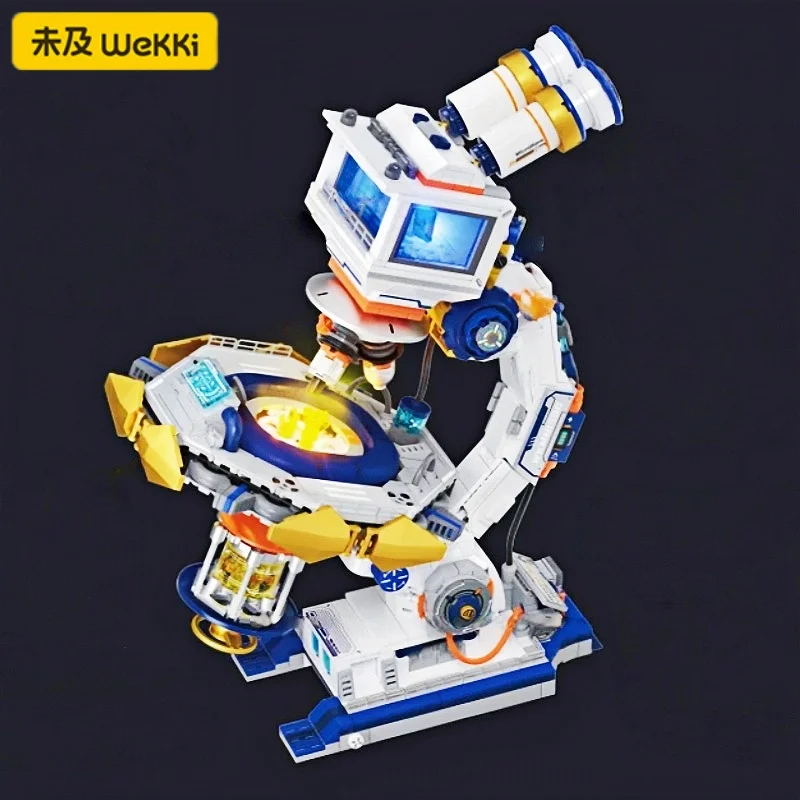 WWekki Blocos de Construção Crianças Tecnologia Criativa Brinquedos Modelo de Microscópio Pequenas Partículas 3D Quebra-cabeça Montagem Coleção Presente