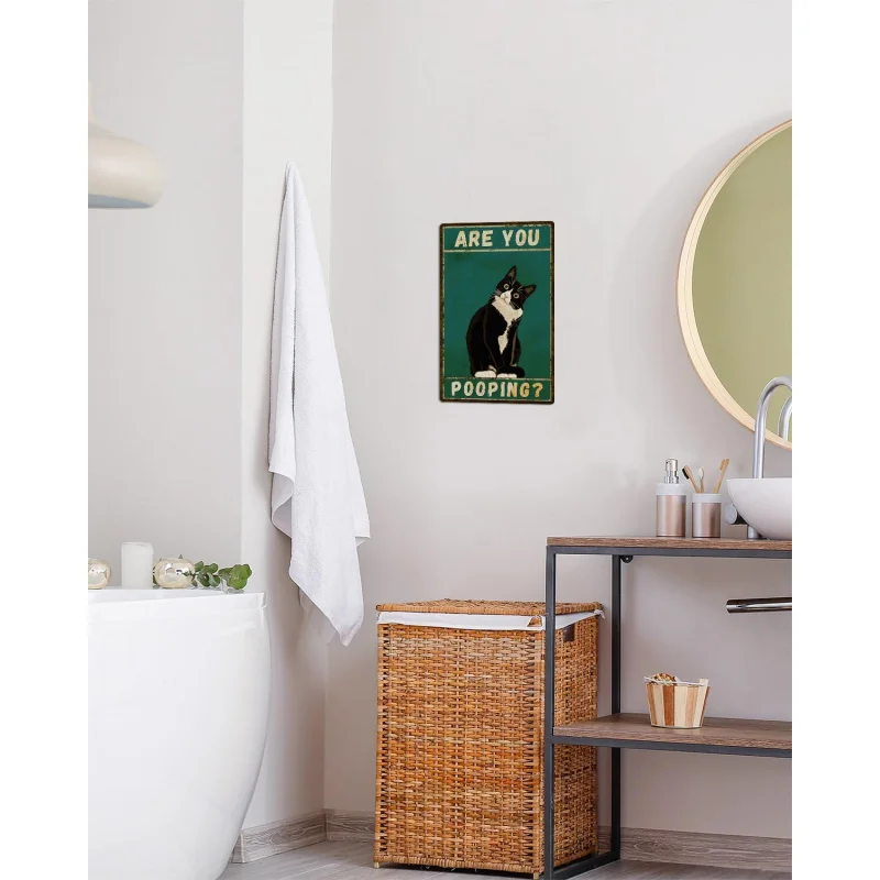 Bathroom logotailcoatcat wall decorationinteresting metal logo 30x20 cm