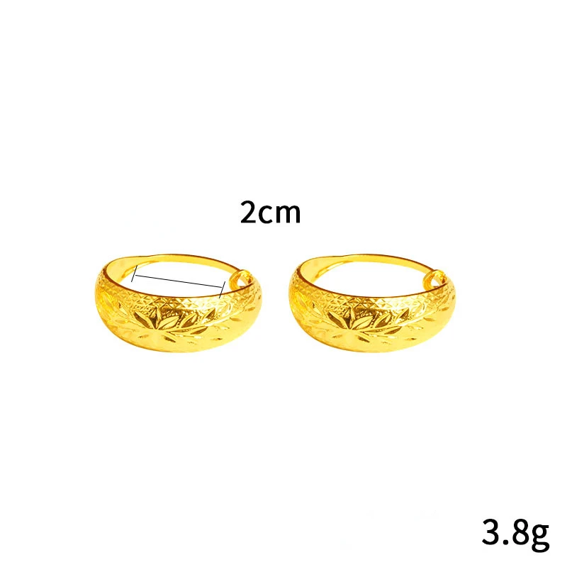 أبدا تتلاشى الكلاسيكية لوتس حقيبة التنين فينيكس القرط الكلاسيكية النمط الصيني نمط مجموعة للنساء بلينغ 14 كيلو قرط ذهبي للنساء