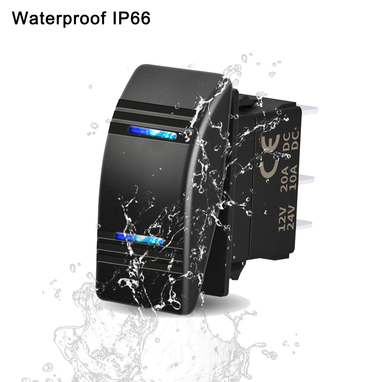 12V 20A Car Rocker Switch Momentary ON OFF Toggle Dual Blue LED Bar for Marine Boat 4x4 Can-Am ARB Carling Style view 2