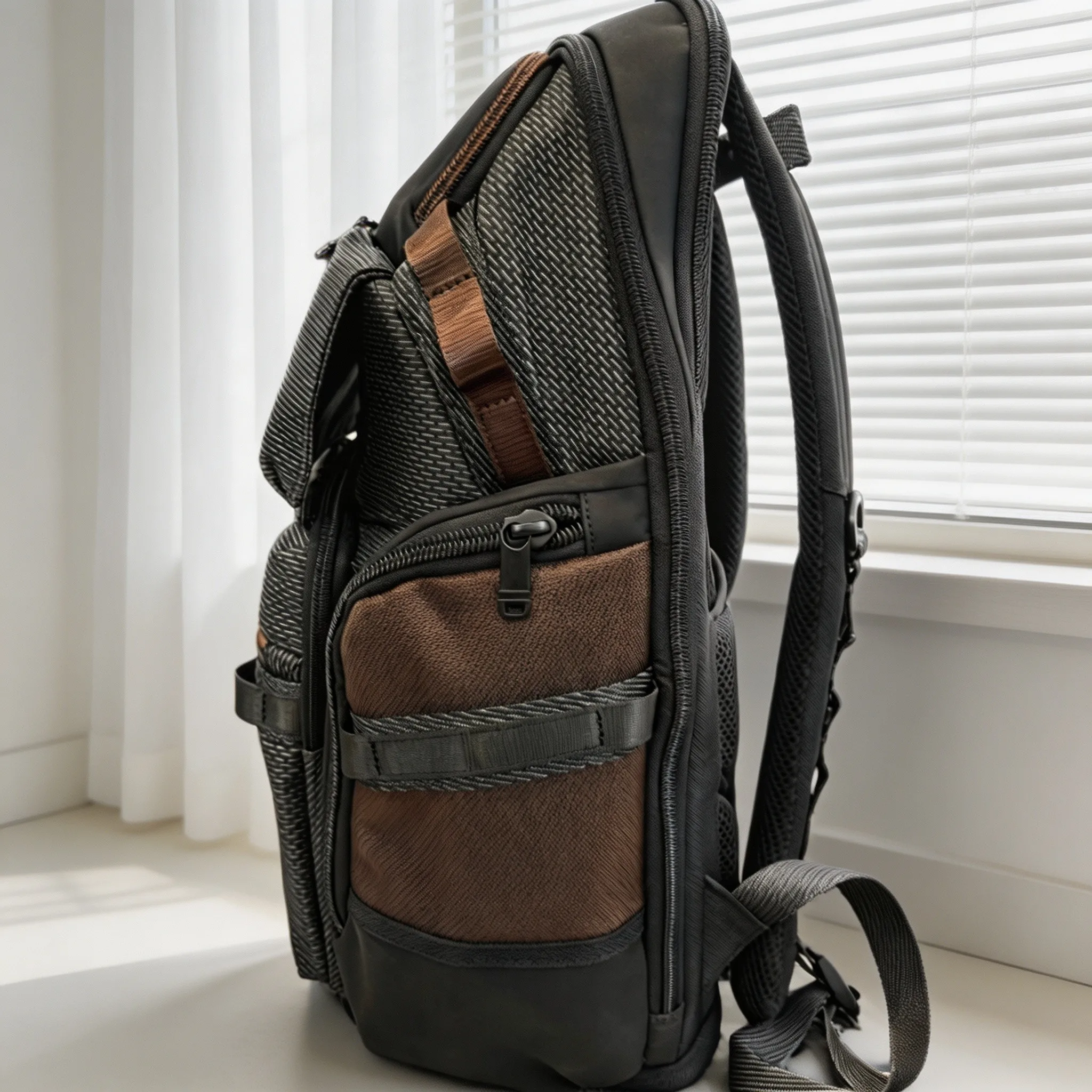 Stylish Ballistic Nylon Backpack for Men, Large‑Capacity Business Casual Rucksack for Commute - view 6
