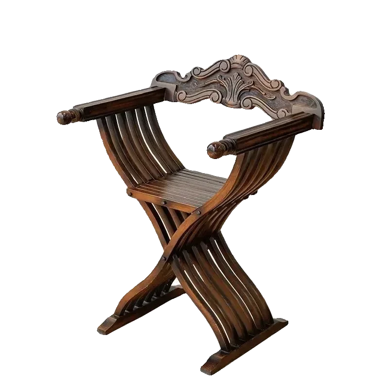 

Light Luxury Retro Wooden Chair Originality Woodcarving Style Art Chair Creative Home Decor High-End Hotel Chair