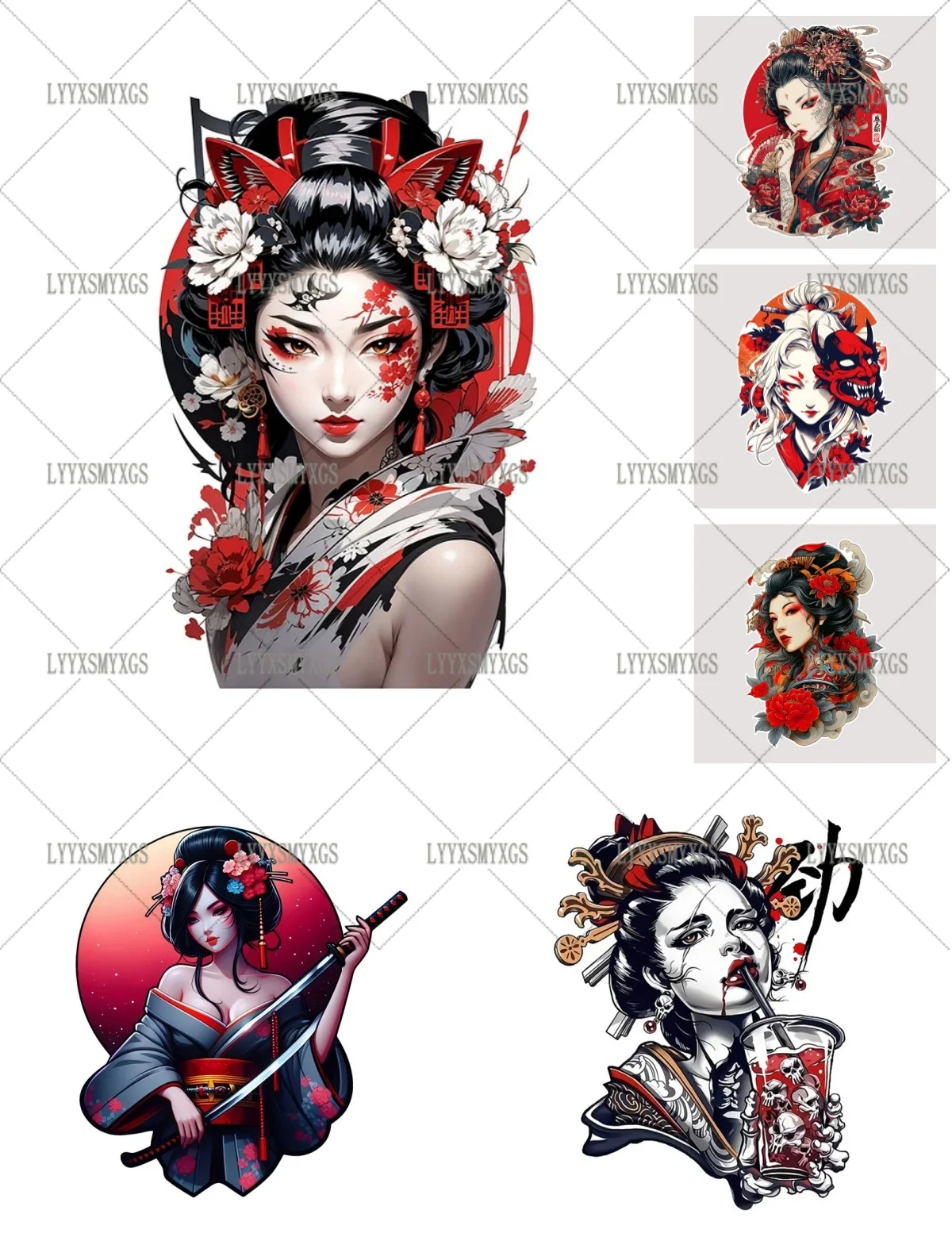 

Self-Adhesive Custom Japanese Style Geisha Car Stickers Waterproof Sunscreen Vinyl Decal PVC Wholesale Car Decoration