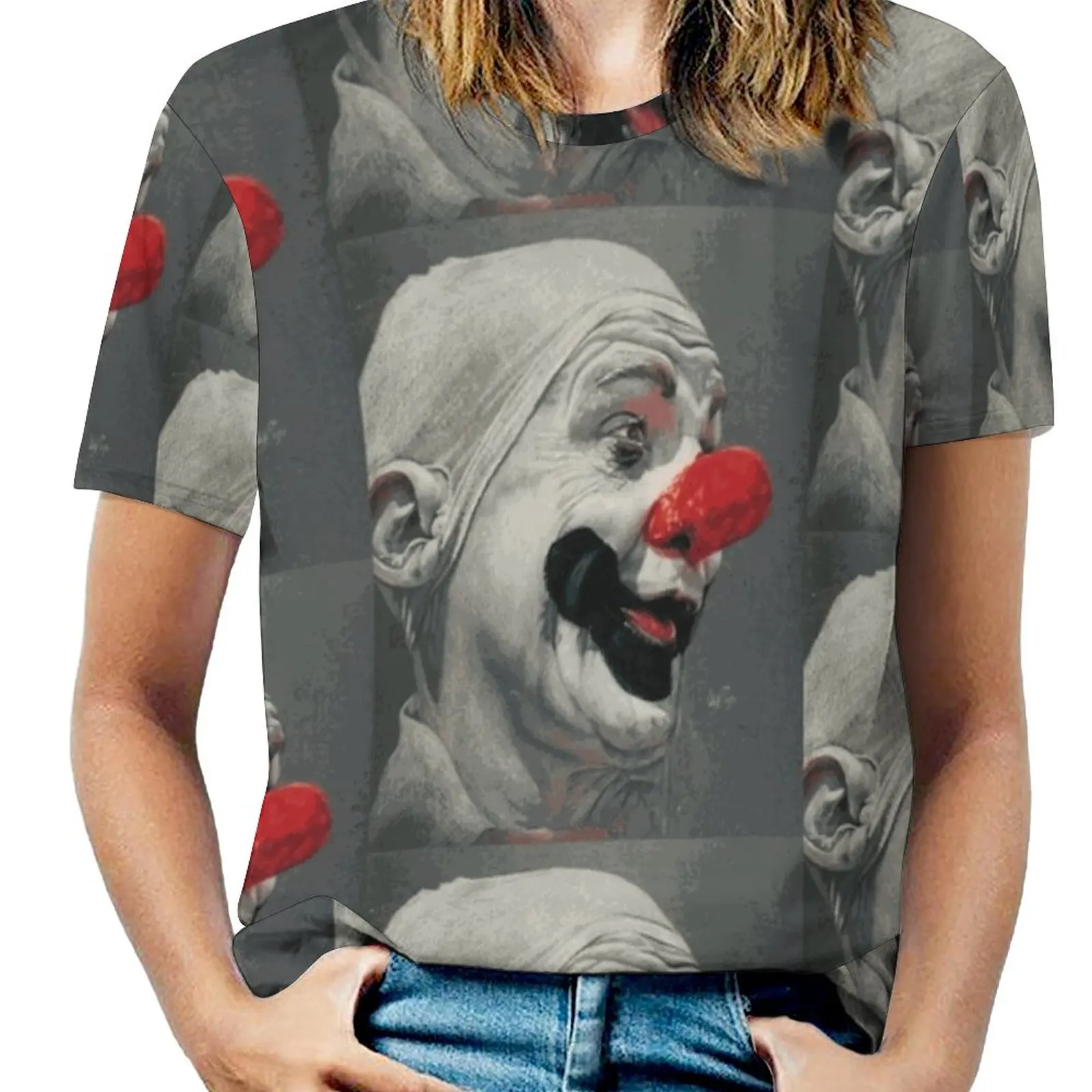 Paul Jung Fashion Print Women Ladies Girls T-Shirt Harajuku Round Neck Short Sleeve Tops & Tees Bbk014800 Human Makeup Clown