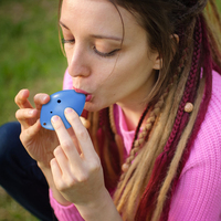 Ocarina Musical Instrument 6 Holes Long Mouth Flute with Song Book Neck String Ceramic Ocarina Small Wind Instrument Student Toy