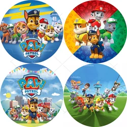 Backdrops PAW Patrol Round Covers Kids Boys Birthday Party Circle Background Decoration Ryder Chase Dog Baby Shower Banner