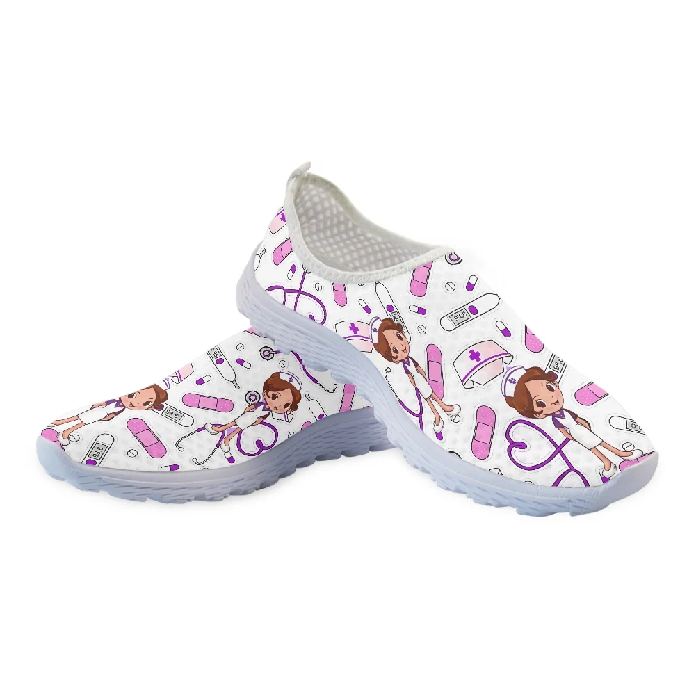 INSTANTARTS Women's Shoes Breathable Nurse Flats Sneaker Ladies Shoes Cartoon Surgical Fairy Brand Design Summer Female Shoes