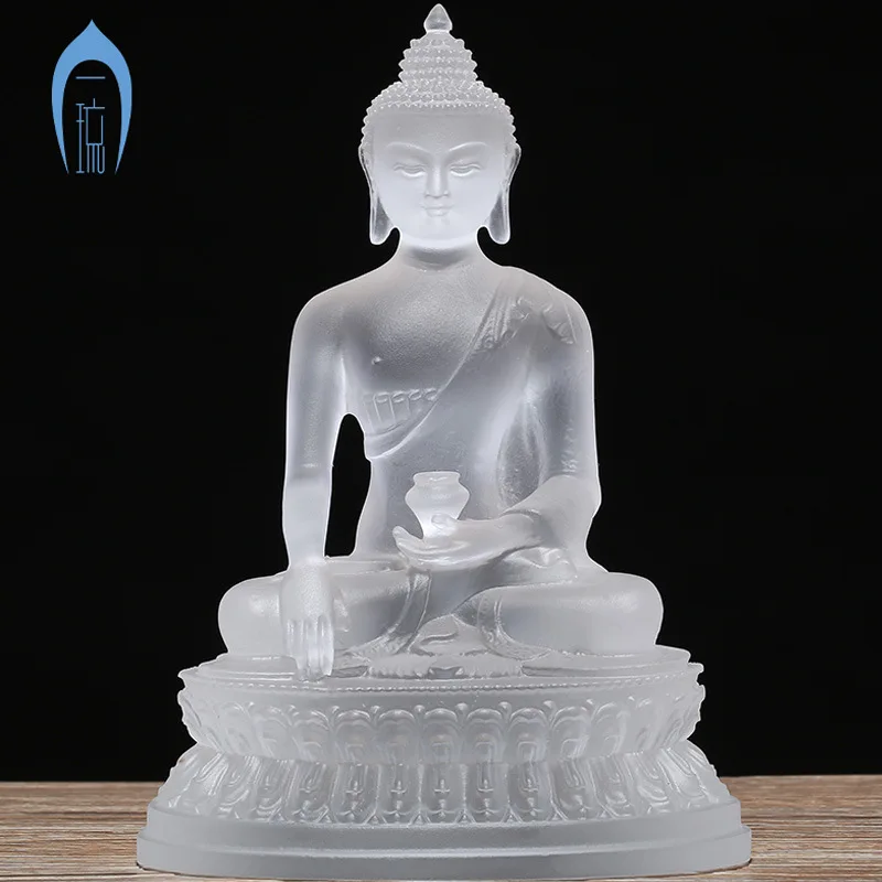 Buda Shakyamuni Tradicional de Cinco Direcciones, Resistentes al Cera, con Acabado Glaseado Color Miel Claro, para Templos y Salones Budistas, Diez Mil Buda