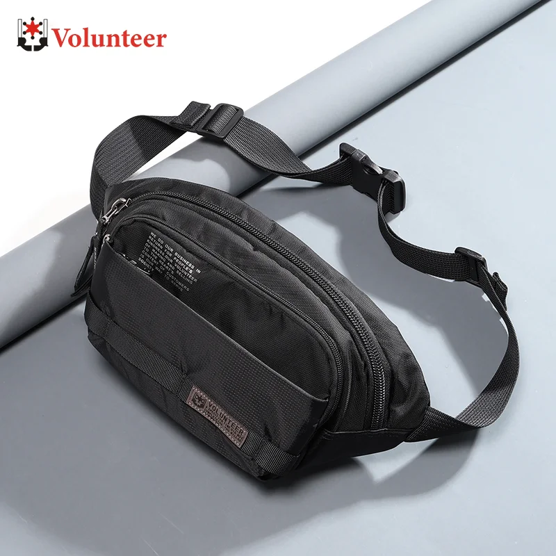 VOLUNTEER Waist Pack Bag Fanny Packs Men Oxford Cloth Traveling Running Casual Zipper Phone Lightweight Crossbody Bags 1829-09