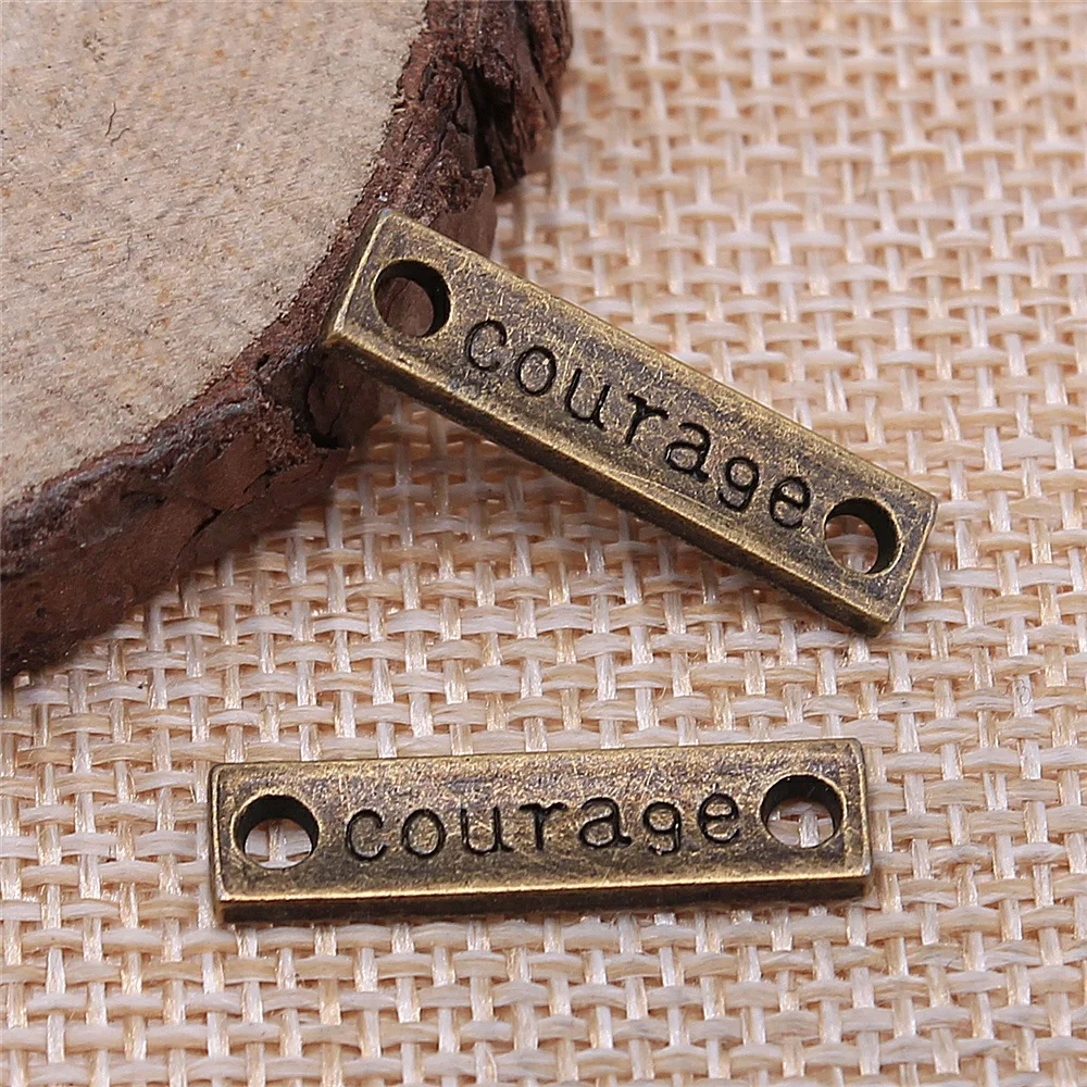 

10pcs 24*6MM Mini Courage Connector Link Charm Metal Bracelet Necklace Jewelry Findings