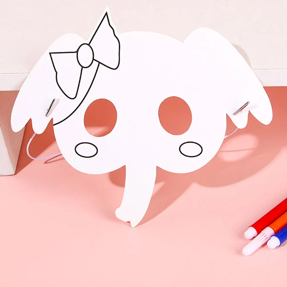 مجموعة واحدة من أقنعة الحرف اليدوية للأطفال DIY أقنعة وجه غير مطلية من الورق الفارغ لحفلات أعياد الميلاد وقناع وجه للحرف اليدوية للأطفال #5