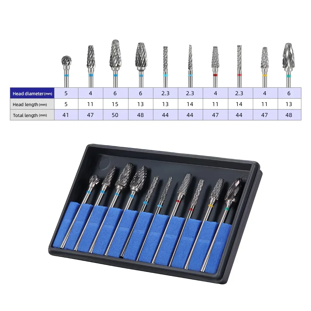 1Box DENTAL Carbide Drills Kit Popular Dentistry Tool HP 2.35mm 135℃ Autoclavable for Universal Grinding/Removing/Polishing