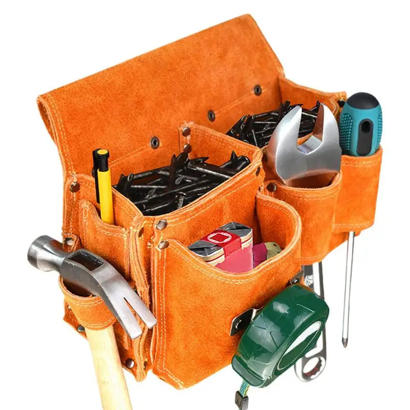 

Tool Bags For Men Heavy Duty Cowhide Heavy Duty Tool Storage Organizer Multifunctional Utensil Pouches For Workshop Outdoor