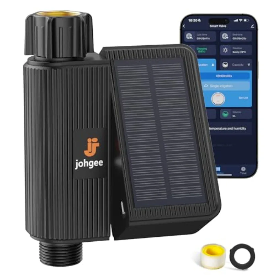 

Солнечный умный Wi-Fi таймер для полива сада с функцией отсрочки полива при дожде/ручным управлением/автоматическим режимом, совместимый с Alexa и приложением Smart Life, для ирригационных систем