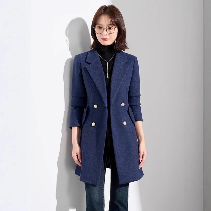 

Высококачественный шерстяной пиджак для женщин, новый стиль осени и зимы, элегантная профессиональная официальная одежда для поездок на работу, утолщенная и теплая одежда