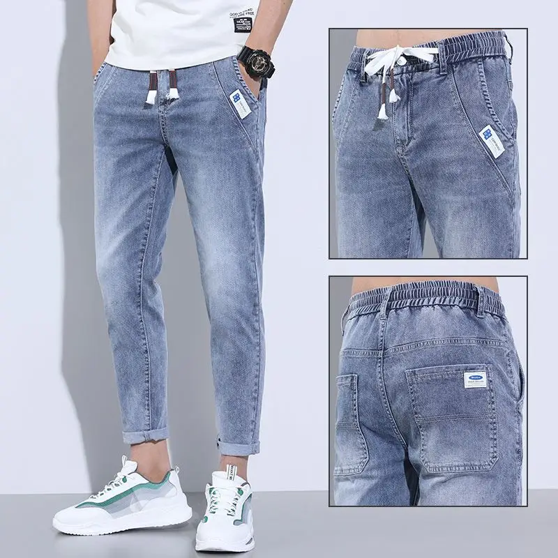 

Pants Baggy Jeans Solid Mid Slim Men Casual Softener Jeans Men Trousers 56787 Top Fashion