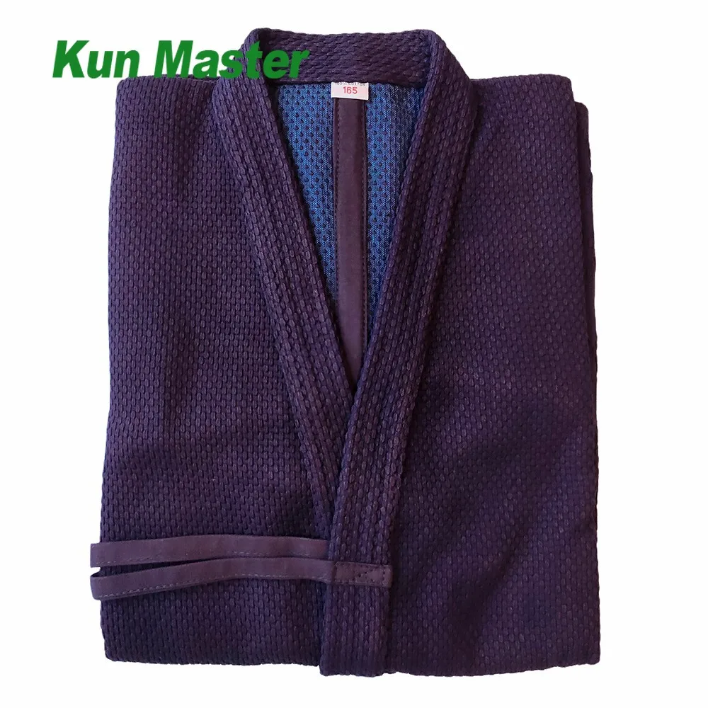 Tianzhiwu 100% cotton natural blue dye double sword back follow high-end Kendo top and style