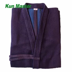 Tianzhiwu 100% cotton natural blue dye double sword back follow high-end Kendo top and style