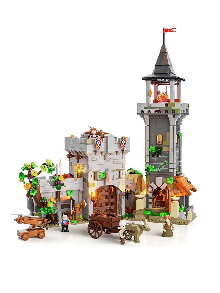 IN STOCK MOC Creative Medieval Series Watchtower Building Blocks Assembling Bricks Model Toys for Children Birthday Gift Set